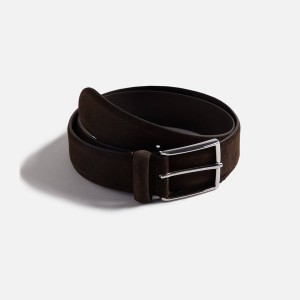 Dark Brown Men Kith Anderson's Suede Semi Formal Belts | 2189-PEQIX