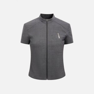 Dark Grey Women Kith Hyein Seo Zip With Pin Shirts | 9325-FUOVC