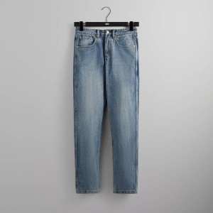 Dark Indigo Men Kith Centre Straight Jeans | 3967-YRTAU
