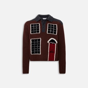 Dark Red Women Kith JW Anderson House Polo Jumper Shirts | 2918-BSRYQ
