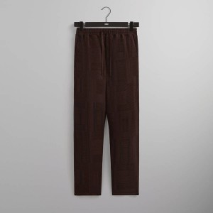 Deep Brown Men Kith Geometric Knit Elmhurst Pants | 2013-DLZJE