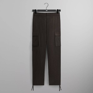 Deep Brown Men Kith and Giorgio Armani Cupro Bristol Cargo Pants | 3124-SNIUJ