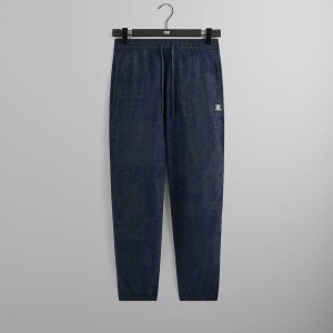Deep Green Men Kith Flocked Bandana Davon Pants | 6798-NEYSV