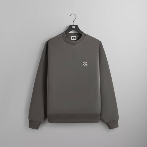 Deep Grey Men Kith Compact Knit Nelson Crewneck Sweatshirts | 8123-HMFCA