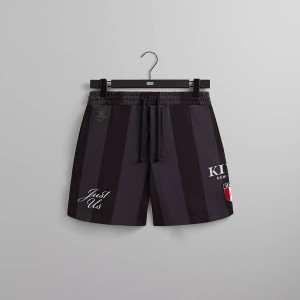 Deep Grey Men Kith Fleece Curtis Shorts | 1230-IBRMS