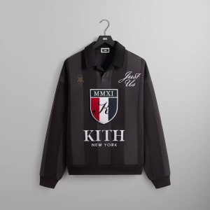 Deep Grey Men Kith Nelson Collared Pullover Shirts | 8403-MUCJR