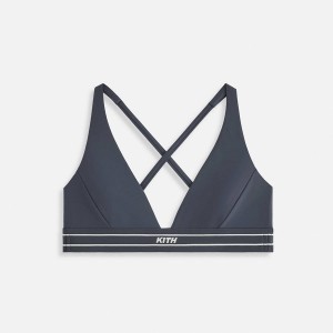 Deep Grey Women Kith Cay Plunge Active Bra Underwear | 9041-RQZYD