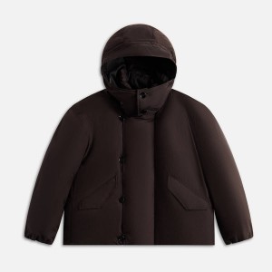 Deep Red Men Kith Lemaire Hooded Blouson Puffers | 9641-JEHKC