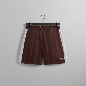 Deep Red Men Kith Pinstripe Tricot Active Shorts | 7126-RGHFO