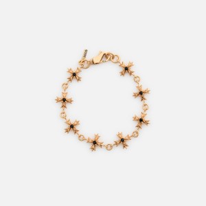 Gold Men Kith Emanuele Bicocchi Gold Black Zirconia Crest Bracelet Jewelry | 1045-FRSPH