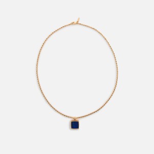 Gold Men Kith Emanuele Bicocchi Gold Square Lapis Amulet Necklace Jewelry | 0156-DVQCX