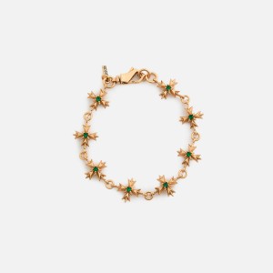 Gold Men Kith Emanuele Bicocchi Green Zirconia Crest Bracelet Jewelry | 8450-HBWKJ