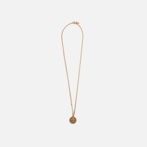 Gold Men Kith Emanuele Bicocchi Lily Coin Pendant Necklace Large Jewelry | 8620-MOGNU