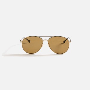 Gold Men Kith Gucci Aviator Sunglasses | 6794-DOTAC