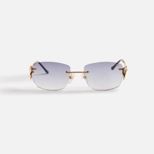Gold Men Kith Vintage Frames Flamingo 24Kt Yellow Gold Sunglasses | 8031-MPVFJ