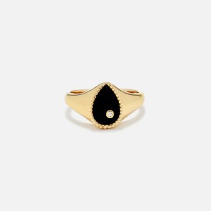 Gold Men Kith Yvonne Leon Pear Shaped Signet Ring Jewelry | 3864-LBGWN
