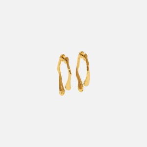 Gold Women Kith Alexis Bittar Drippy Front Back Post Earrings Jewelry | 9175-CSUXI
