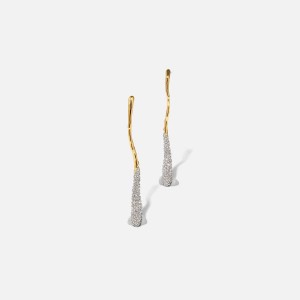 Gold Women Kith Alexis Bittar Solanales Linear Earrings Jewelry | 3857-XOUZH