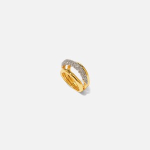 Gold Women Kith Alexis Bittar Solanes Crystal Orbitting Ring Jewelry | 6319-EQGNU