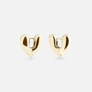 Gold Women Kith Annika Inez Small Heart Hoops Jewelry | 3164-JKUQO