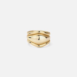 Gold Women Kith SHASHI Delphine Ring Set Jewelry | 6021-YMLAE