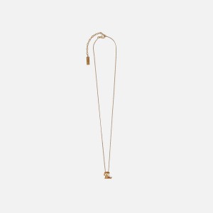 Gold Women Kith Saint Laurent YSL Twist Charm Necklace Jewelry | 5642-JRMGC