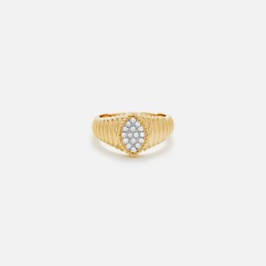 Gold Women Kith Yvonne Leon Baby Chevaliere Marquise Berlingot Diamants Jewelry | 6021-RGKJD