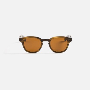 Gold / Brown Men Kith Garrett Leight Mr. Leight James Sunglass Sunglasses | 5421-CUQKP