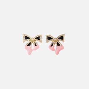 Gold / Pink Women Kith Ottolinger Bow Earring Jewelry | 8156-OTYID