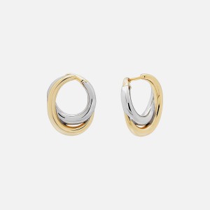 Gold / Silver Women Kith SHASHI Cassie Two-Toned Earring Jewelry | 9147-YRXFI
