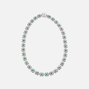 Green Black Women Kith SSIL Clover Tennis Necklace Jewelry | 8469-BSPUE