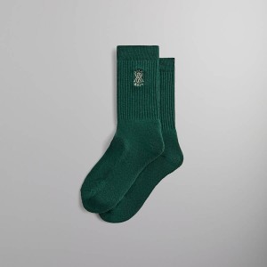 Green Men Kith Crest Socks | 4523-DFPZW