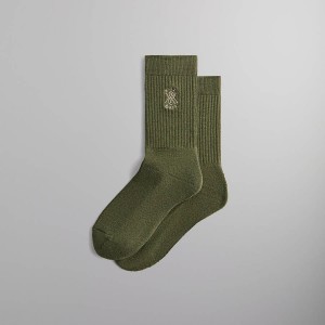 Green Men Kith Crest Socks | 5837-DZHMG