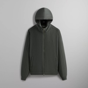 Green Men Kith Double Weave Selfridge Zip Up Hoodie | 9130-WPDXK