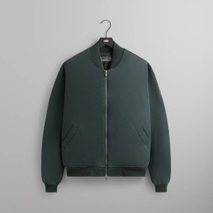 Green Men Kith Fleece Avery Bomber Jackets | 2634-BOFHW