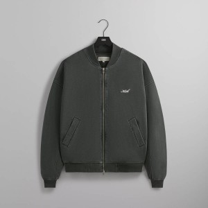 Green Men Kith Fleece Avery Bomber Jackets | 9537-UYNLM