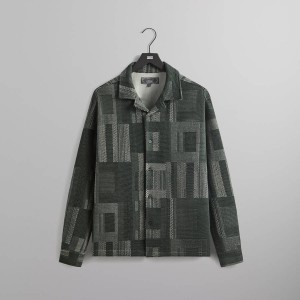 Green Men Kith Geometric Knit Cohen Shirts | 0457-DIRWO