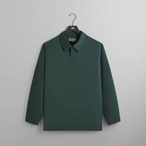 Green Men Kith Kayson Snap Front Polo Shirts | 6704-LVJSE