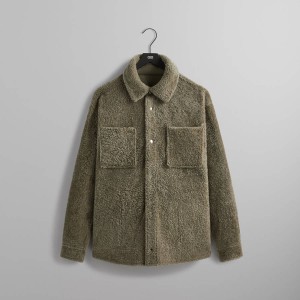 Green Men Kith Shearling Apollo Shirts | 9670-ODRGY