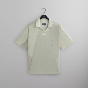 Green Men Kith Short Sleeve Panelled Otto Polo Shirts | 1893-XDFLP