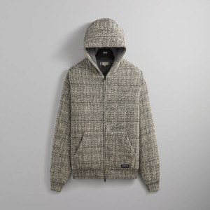 Green Men Kith Textured Tweed Sierra Hoodie Jackets | 1357-QWEFB