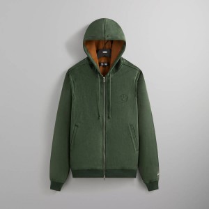 Green Men Kith for BMW Microsuede Williams V Full Zip Hoodie Sweatshirts | 0459-ALEDV