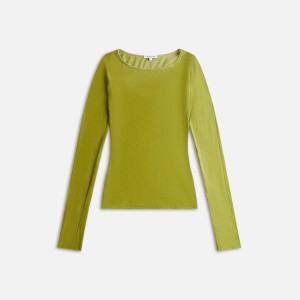 Green Women Kith Cotton Citizen Marbella Boat Neck Shirts | 0795-GVBNL