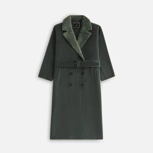 Green Women Kith Farren Melton Trench Coats | 0419-PAFZJ