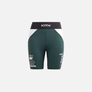 Green Women Kith Lana Panelled Biker Shorts | 4851-RVWHI