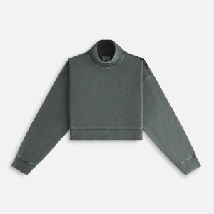 Green Women Kith Maryn Cropped Turtleneck Shirts | 1740-YHBSQ