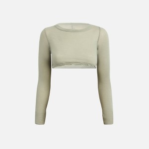 Green Women Kith Rick Owens Long Sleeve Crop Top Shirts | 4127-NPGQA