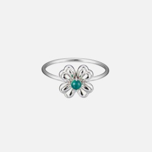 Green Women Kith SSIL Clover Ring Jewelry | 6713-HTKQA