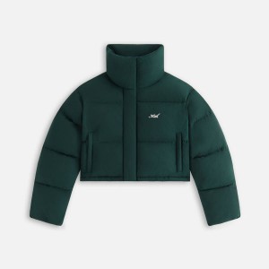 Green Women Kith Shae Cropped Denim Puffers | 9035-RNMKT
