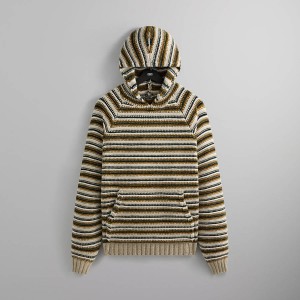 Green / White Men Kith Chenille Miles Hoodie | 3147-LXBHK